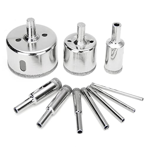 Set de 10 Brocas Diamante para Mármol y Vidrio de 3-50mm