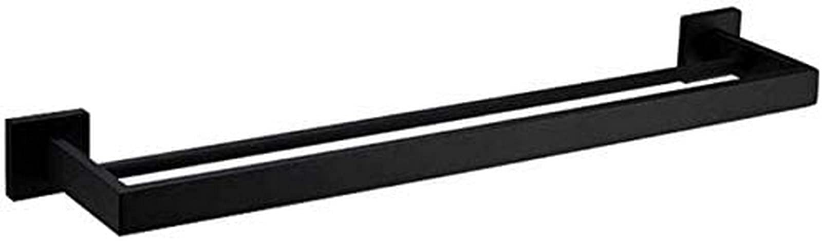 GONMDOPY Towel Rail,Bathroom Towel Rack,Wall-Mounted Towel Rack,Stainless Steel Black,Double Pole Rack,Bathroom Accessories Towel Rack/50Cm
