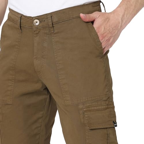 Image of Spykar Men's Regular Fit Mid Rise Pants