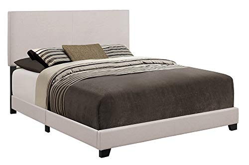 Crown Mark Erin Upholstered Panel Bed in Stone Khaki, King - Thumbnail 5