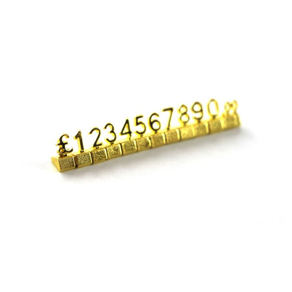 SagaSave 10 Sets Mini 3D Metal Price Tags, Adjustable Removable Price Label Stand Block Kit for Jewellery Watch - Image 3