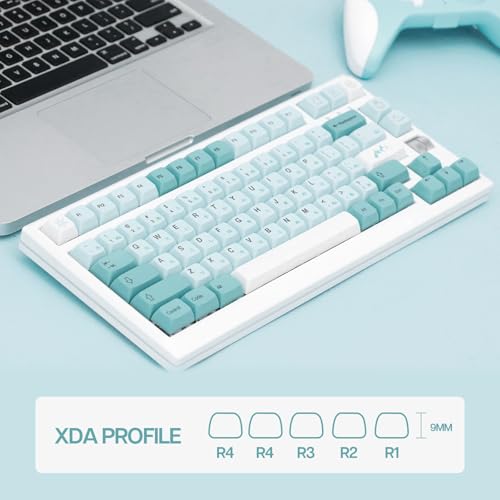 Image of EPOMAKER Iceberg 126 Keys PBT XDA Profile Keycaps Set with Japanese Hiragana for Mechanical Gaming Keyboard, ANSI Layout, Compatible with Cherry Gateron Kailh Otemu MX Structure (Iceberg)