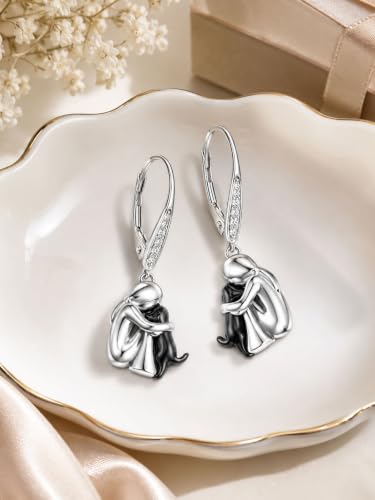 Image of 925 Sterling Silver Dog Earrings Cute Animal Puppy Stud Earrings Dog Jewelry Gifts for Women Girls Pet Lover Hypoallergenic Earrings for Sensitive Ears