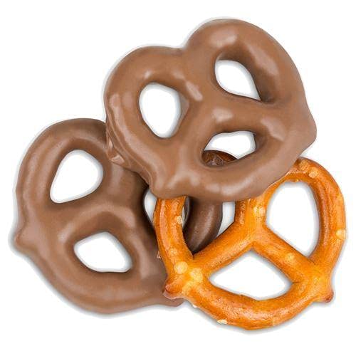 All City Candy Milk and Dark Chocolate Dipped Treats - Bulk Bags (3, Milk Pretzels)