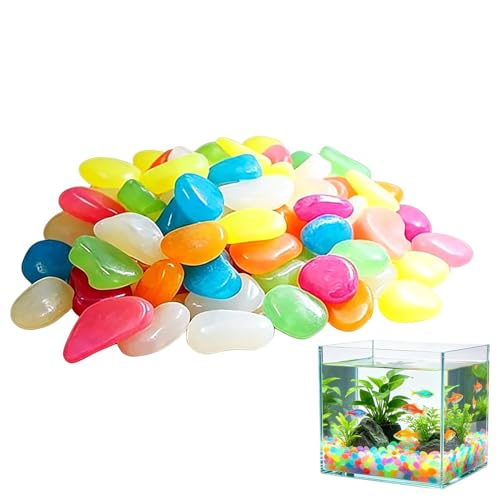 Piedras decorativas jardín luminosas y guijarros brillantes para acuario