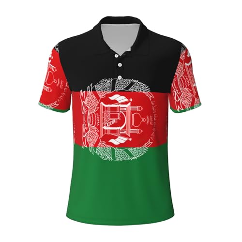 Polo drapeau Afghanistan pour homme à manches courtes respirant et élégant