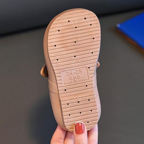 Kids Little Girls Flat Mules Bow Slip On Loafers Slides Sandals Leather Closed Toe Indoor Outdoor Walking Slippers4