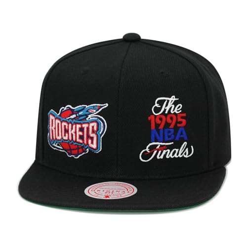 Mitchell & Ness Houston Rockets NBA Dual Whammy Snapback Hat Cap - Black
