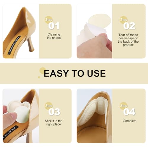 Image of 6 Pairs Heel Pads for Shoes, Heel Inserts for Women, Heel Grips for Womens Shoes, Heel Heel Cushion Inserts to Improved Shoe Fit and Comfort, Prevent Heel Slip and Blister-Pale