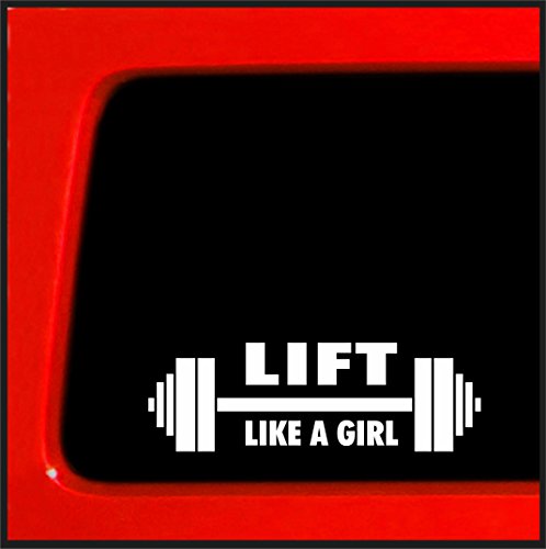Sticker Connection | Lift Like A Girl | Bumper Sticker Decal For Car, Truck, Window, Laptop, Toolbox, Hardhat, Auto | 2.3"X7" | (White) #TOP6