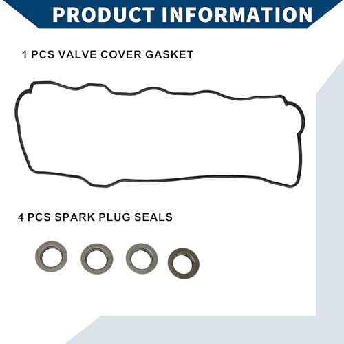 Image of No.1121374020 Valve Cover Gasket with Spark Plug Seals for Toyota RAV4 4 Cyl 2.0L 1996-2000 / Cylinder Head Valve Seal Gasket /Durable Rubber / 1 Set