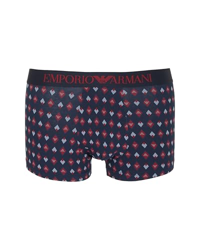 Emporio Armani Boxer da Uomo con Motivo Classico, Blu, XL, Blu, XL