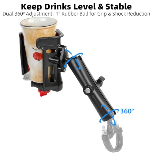 Portavasos universal con brazo doble de 5.91" y bola de 1" miniatura 5