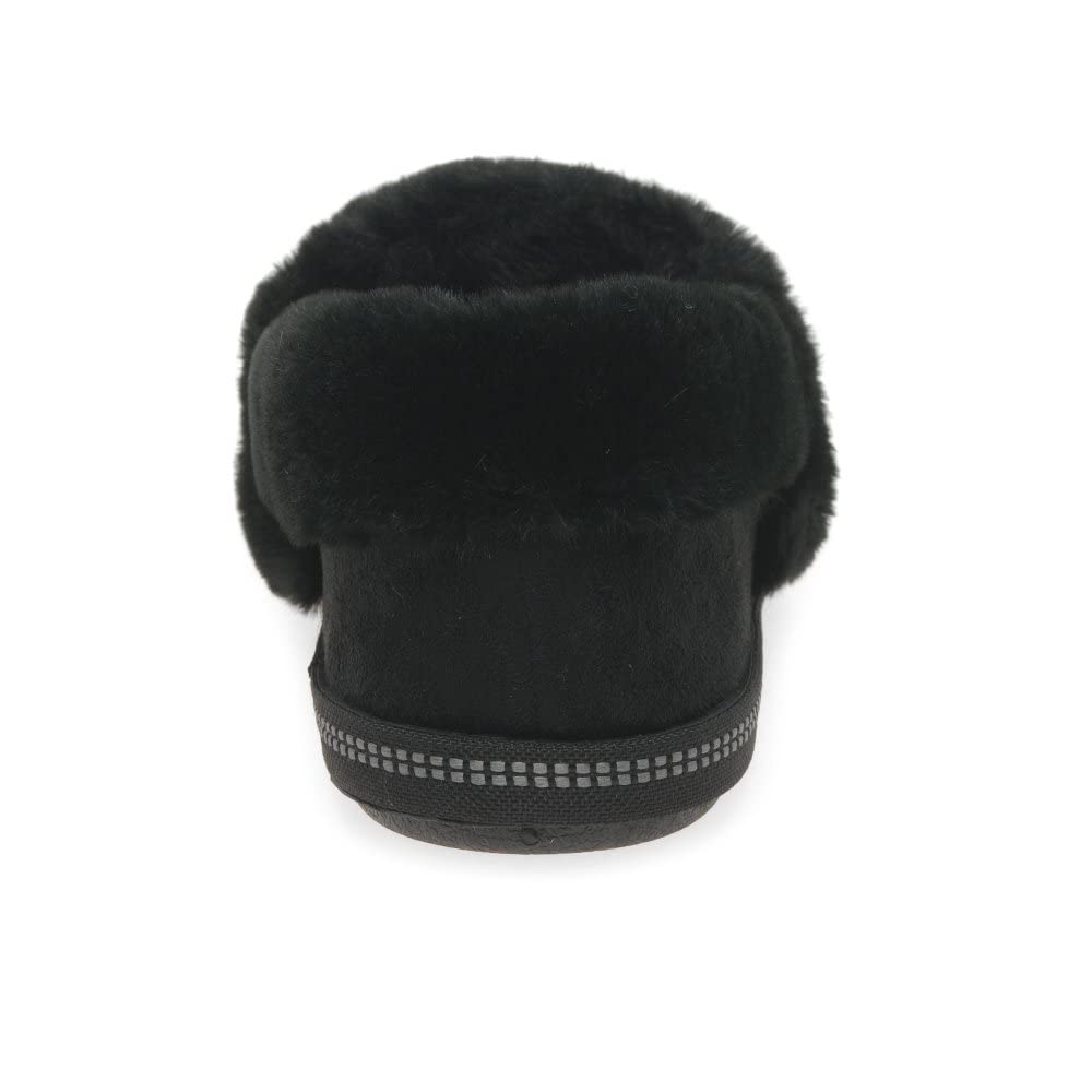 Skechers COZY CAMPFIRE TEAM TOASTY, Pantuflas para Mujer, Black Microfiber/ Faux Fur Line, 38 EU