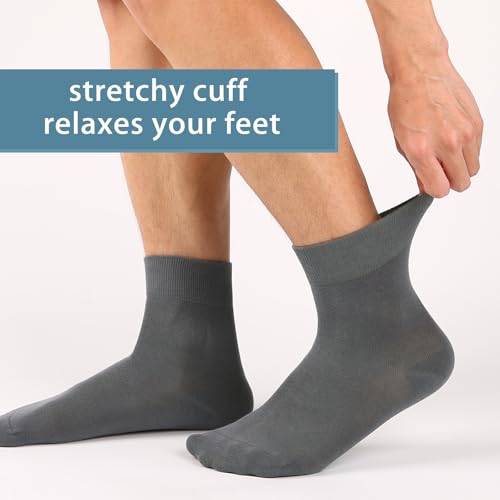 FGZ Mens Crew Socks Breathable Cotton Soft Casual Thin Socks for Men or Boys,5 Pairs4