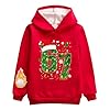 Banxidi Christmas 67 Kids Fleece-Lined Warm Hoodies,Six Seven Christmas Hat Theme Fashion Print Sweatshirt,Comfortable Soft Fabric,Boys Girls Holiday Cold-Weather Essential Red