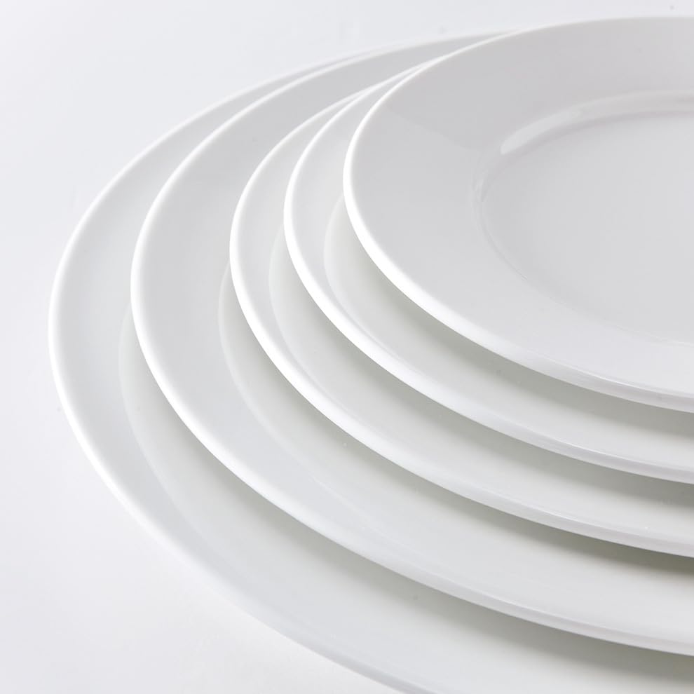 Talerze Ceramiczne Płaskie Talerze Restauracja Hotel Przekąski Talerz Owocowy Moda Biały Zachodni Płaskie Talerze Obiadowe (8 cali)