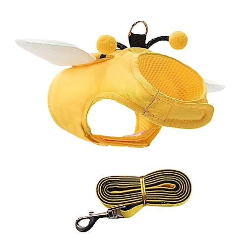 OUNONA 1 セット 犬の鎖 キャリア 子犬用小型ハーネス ペットブースター後部座席 小型犬用ハーネス ひも 車 二 繁殖 子犬ベストハーネス 中型犬用リード ミニウム合金 Yellow