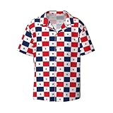 Camisas hawaianas con estampado de bandera de Panamá para hombre, camisas de manga corta con botones, camisas casuales de verano para la playa, Negro, L