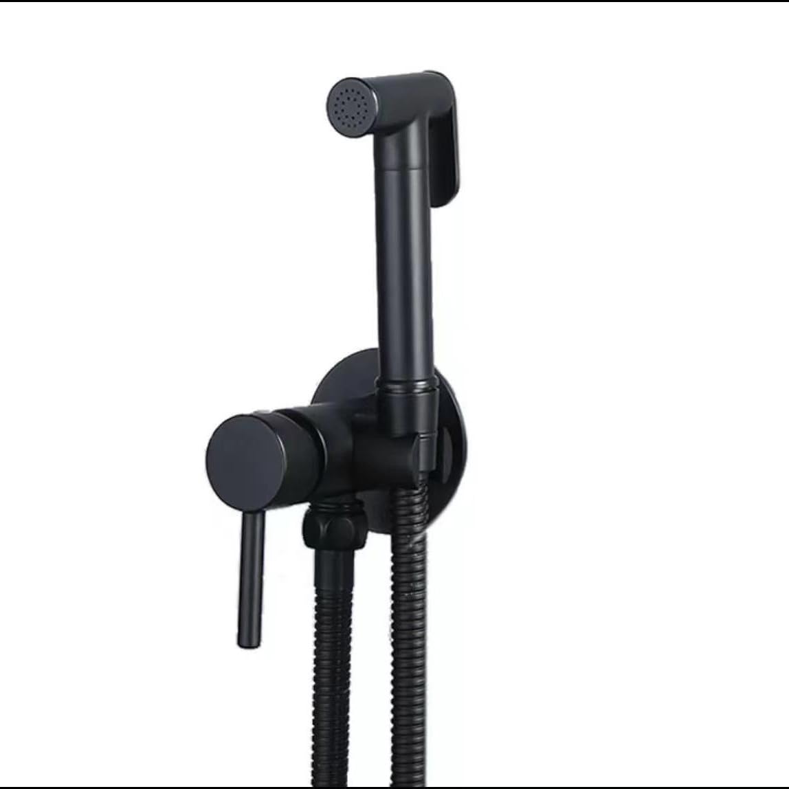 Yjyjy Black Handheld Bidet Sprayer Kit Hot And Cold Mix Handheld Shower Head Douche Toilet Bidet Spray Wash Jet Single Handle