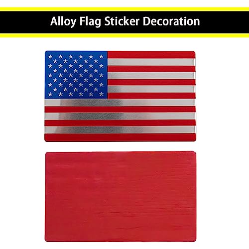 Image of XMUINT Metal American Flag Emblem, 2 Packs 5 inch USA Car Military Patriotic Sticker, Alloy Bumper Fender Door Window Trunk Engine Hood Decal for Car Truck SUV Color