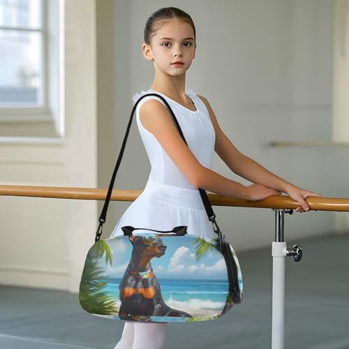 Duffle Bag for Boys or Girls with Shoes Compartment, German Shepherd Dog Beach Sports Travel Bag Overnight3