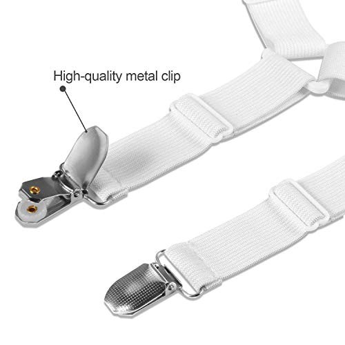 PAMIYO 8 Stück 3-Wege Verstellbare Bettlakenspanner, Weiß Elastisch Verstellbare Bettlakenclips Spanner Bettlakenspanner Tischtuchspanner, für die Ecken von Bett, Matratze oder Sofa (14-25cm) - Image 8
