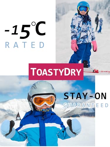 Image of SATINIOR Kids Snow Mittens Waterproof Winter Ski Gloves Warm Thicken Snow Gloves for Girls Boys