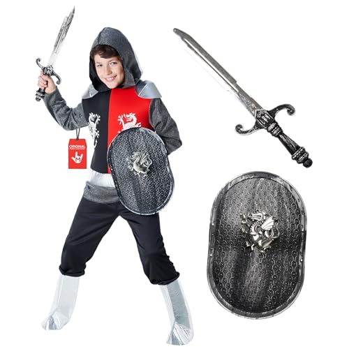 Morph Kostüm Ritter für Kinder Jungen, Perfekt für Fasching und Karneval, Ritterkostüm Jungen, L