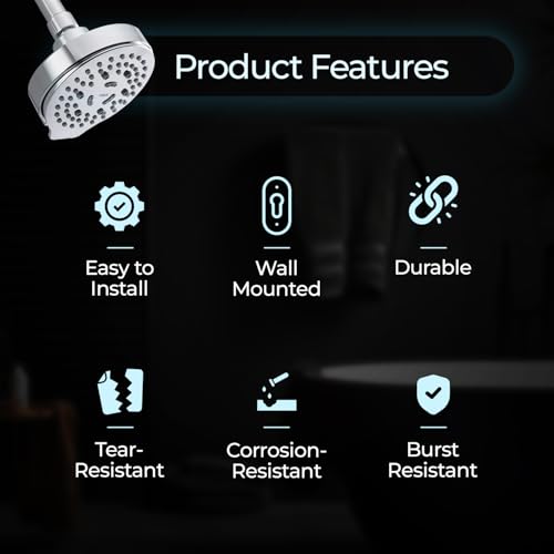 Image of Mila Cliq Multi-Function Overhead Shower Head | 4-Function Rain Massage Mist Mixed Spray | Chrome Finish Round Showerhead for Wall Mount |Durable ABS Body, Wide Coverage, Easy Install|Bathroom Fitting