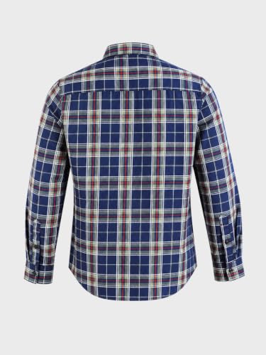 Image of The Indian Garage Co Men Regular Fit Checkered Full Sleeves Cutaway Collar Casual Shirt