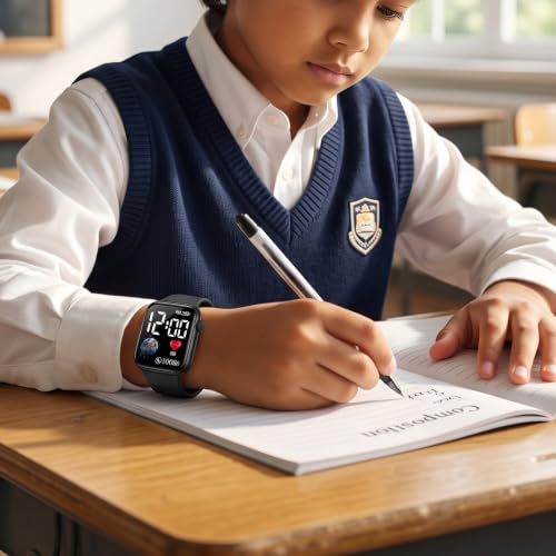 Image of GOLDENIZE FASHION Smart Watch for Kids Girls /Boys, Brthday Return Gift for Kids, Luminous LED Display Fashionable Kids Digital Watches Waterproof Sports Square Electronic Watch for Kid, Boy /Girls
