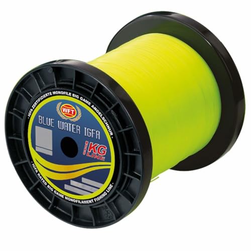 WFT IGFA 30lbs 15kg Lime 0,52mm - 1000m monofile Angelschnur, Monofilschnur zum Meeresangeln, Schnur
