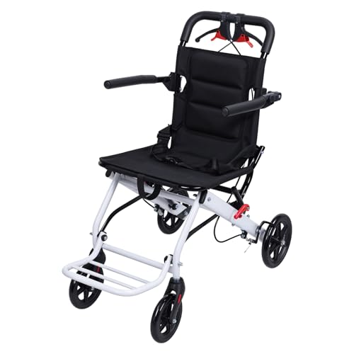 dutwirtz Wheelchairs for Adults, Transport Wheelchair Lightweight Foldable Support 180lbs Narrow Doorways Wheel Chair Portable Wheelchair for Adults and Seniors