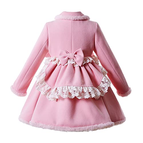 Pettigirl Girls Winter Elegant Pink Lovely Outdoor Trench Overcoat Toddler Pretty Sweet Princess Birthday Coat Outfit2