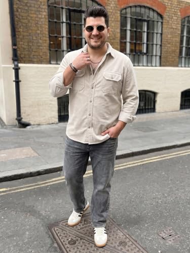 Image of Urbano Plus Men's Corduroy Full Sleeve Regular Fit Solid Overshirt with Utility Pockets