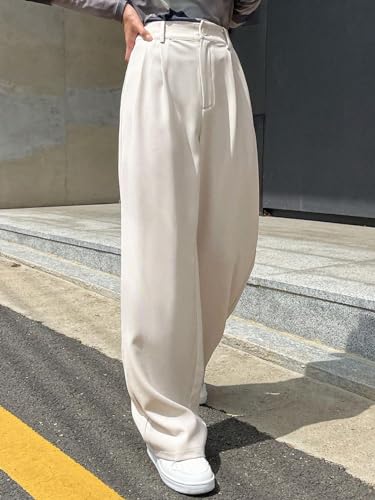 Image of KOTTY Women's High Rise Viscose Rayon Straight Fit Korean Trouser