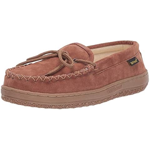 Old Friend Womens Cloth Moccasin Slipper, Chestnut II, 7 Cover