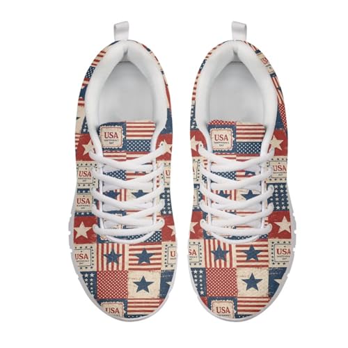 Image of GIFTPUZZ Mens Lace Up Athletic Trainers Running Sneakers Wedge Breathable Gym Lightweight Sports Tennis Shoes