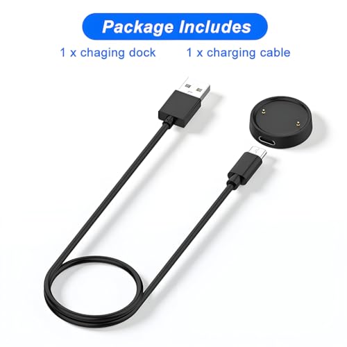 Image of ZORBES Compatible with Amazfit Active 2A2437 /Bip 6A2435, 3.3ft USB Smart Watch Magnetic Charging Cable Charger Dock, 5V1A 5W