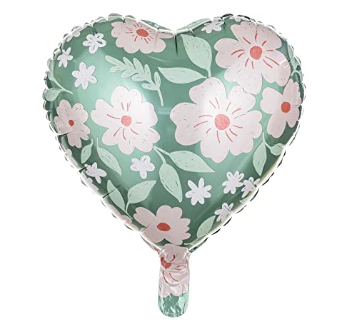 Folienballon Herz Blumen Luftballon Geburtstag Valentine Party Garten Frühling Sommer Deko Geschenk Kinder Erwachsene