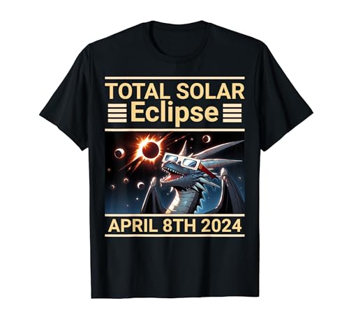 Total Solar Eclipse 2024 Dragon Astronomy Glasses April 8th T-Shirt
