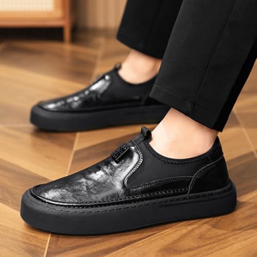 Men's Trendy Leather Slip - Ons, Versatile Casual Footwear - Perfect for Urban Explorations, Casual Hangouts & Daily Style Shines4