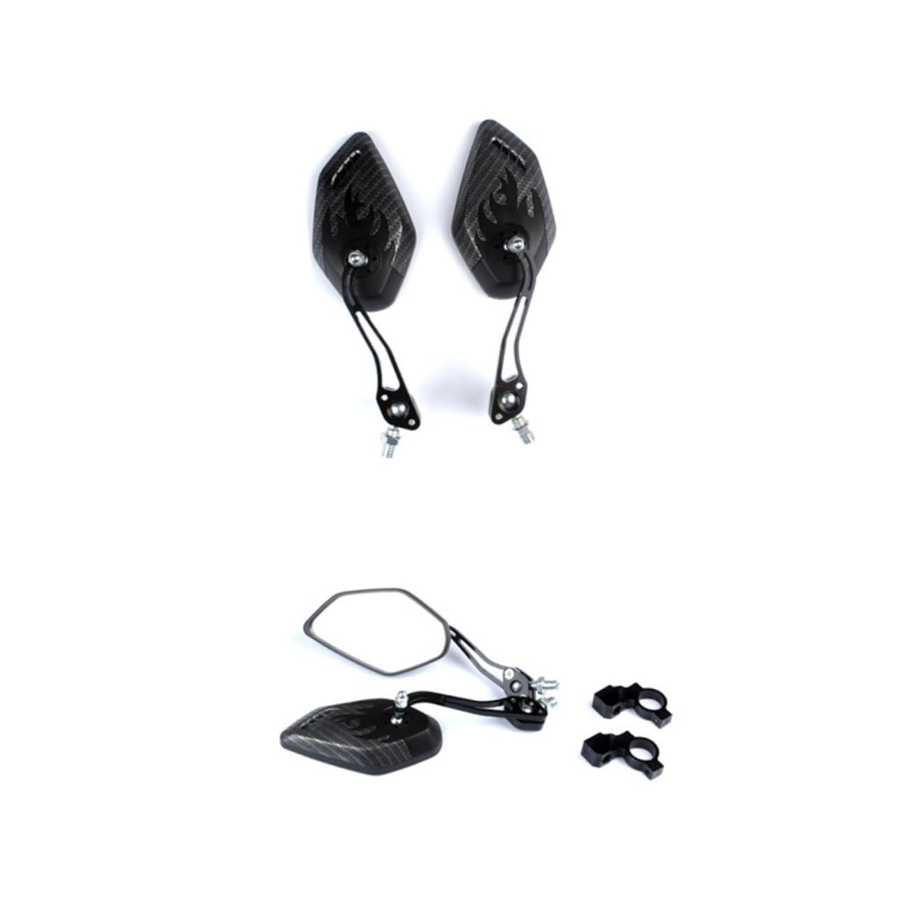 Specchietti Bici Manubrio Neri per 21-23mm, Alluminio e ABS Coppia | Angolo Ampio, Regolabili e Rotanti, Design Compatto per Manubrio 21-23mm, Accessori Ciclismo, Nero