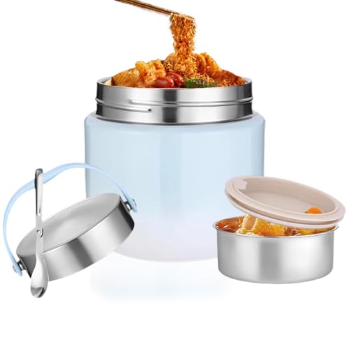 Recipiente térmico de acero inoxidable para alimentos, 1200 ml, a prueba de fugas, recipiente térmico con tapa y cuchara, caja aislante para mantener el calor para papilla de bebé, gachas, para ir