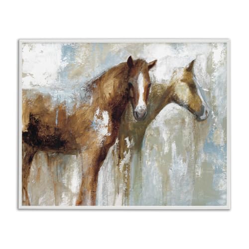 Stupell Industries Layered Abstract Horses Foals Farm Animal Painting, Design by White Ladder