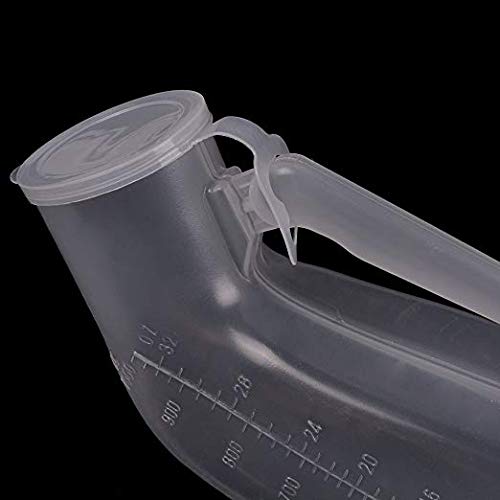 Portable Male Urinal, Buytra 2 Pack Plastic 1000ML Men Urinal Pee Bottle with Lid for Hospital, Travel, Camping, Car Road Trip - Thumbnail 6