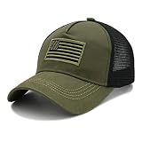 NVJUI JUFOPL American Flag Hat, USA Flags Trucker Hat for Men & Women, Embroidered Adjustable Baseba