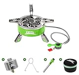BRS 7000W Camping Stove, Portable Backpacking Propane Butane Powerful Outdoor 5 Burners Windproof Gas Stove for Outdoor Hiking Picnic Kitchen Emergency Stove (7000W)