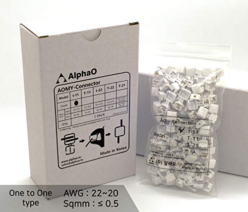 Alphao Quick Splice Snap Wire Connector - Self-Stripping Electrical Butt Connector Terminal Kit No Clipping, Splicing, Taping Needed/One-To-One & T-Tap Connection (I-11, 100 Pcs, 24-22 Awg)… #TOP3